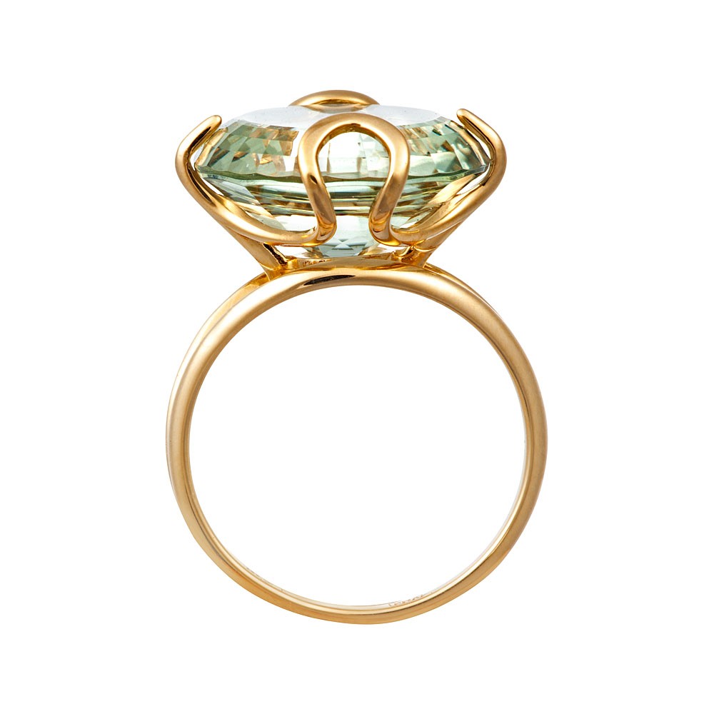 Кольцо. Аметист зеленый. Арт.1099Аз из золота 585 пробы