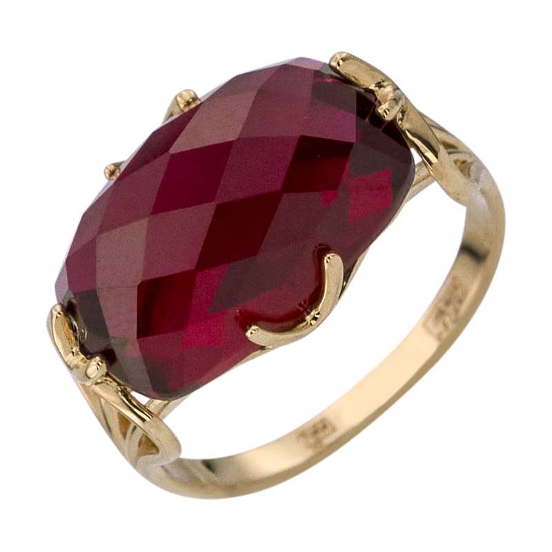 Кольцо с натуральным рубином из золота