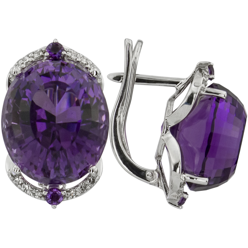 Серьги. Аметист. Арт.1509АБр_ из золота 585 пробы