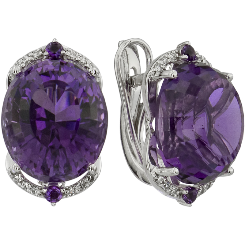 Серьги. Аметист. Арт.1509АБр_ из золота 585 пробы