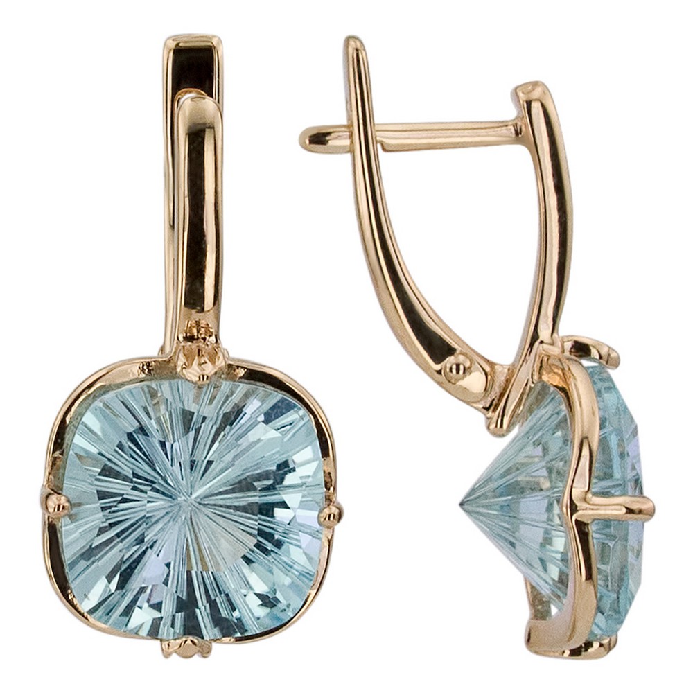 Серьги. Голубой топаз. Арт.1672Т из золота 585 пробы