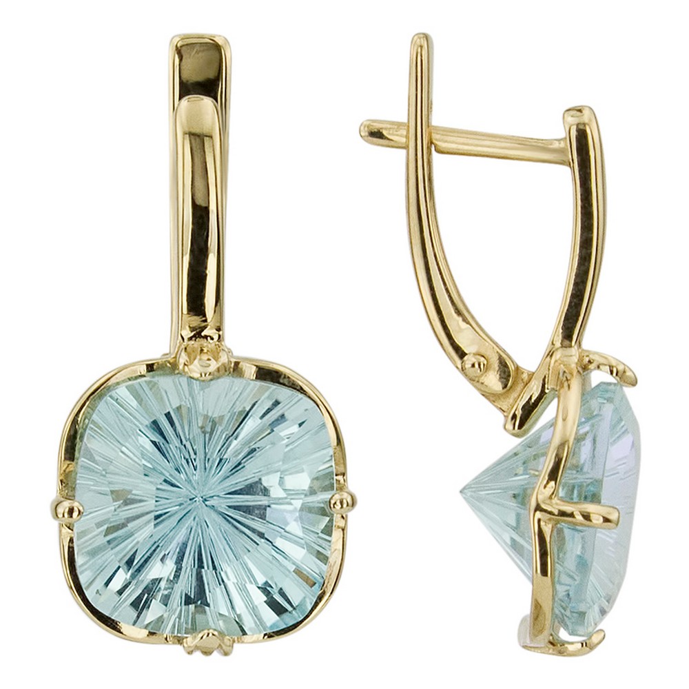 Серьги. Голубой топаз. Арт.1672Т из золота 585 пробы