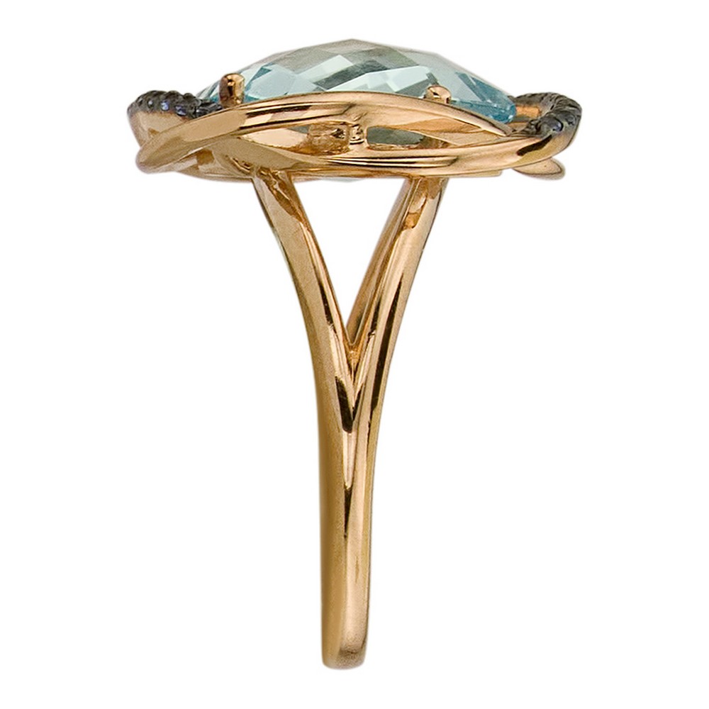 Кольцо. Голубой топаз. Арт.1766ТКц из золота 585 пробы