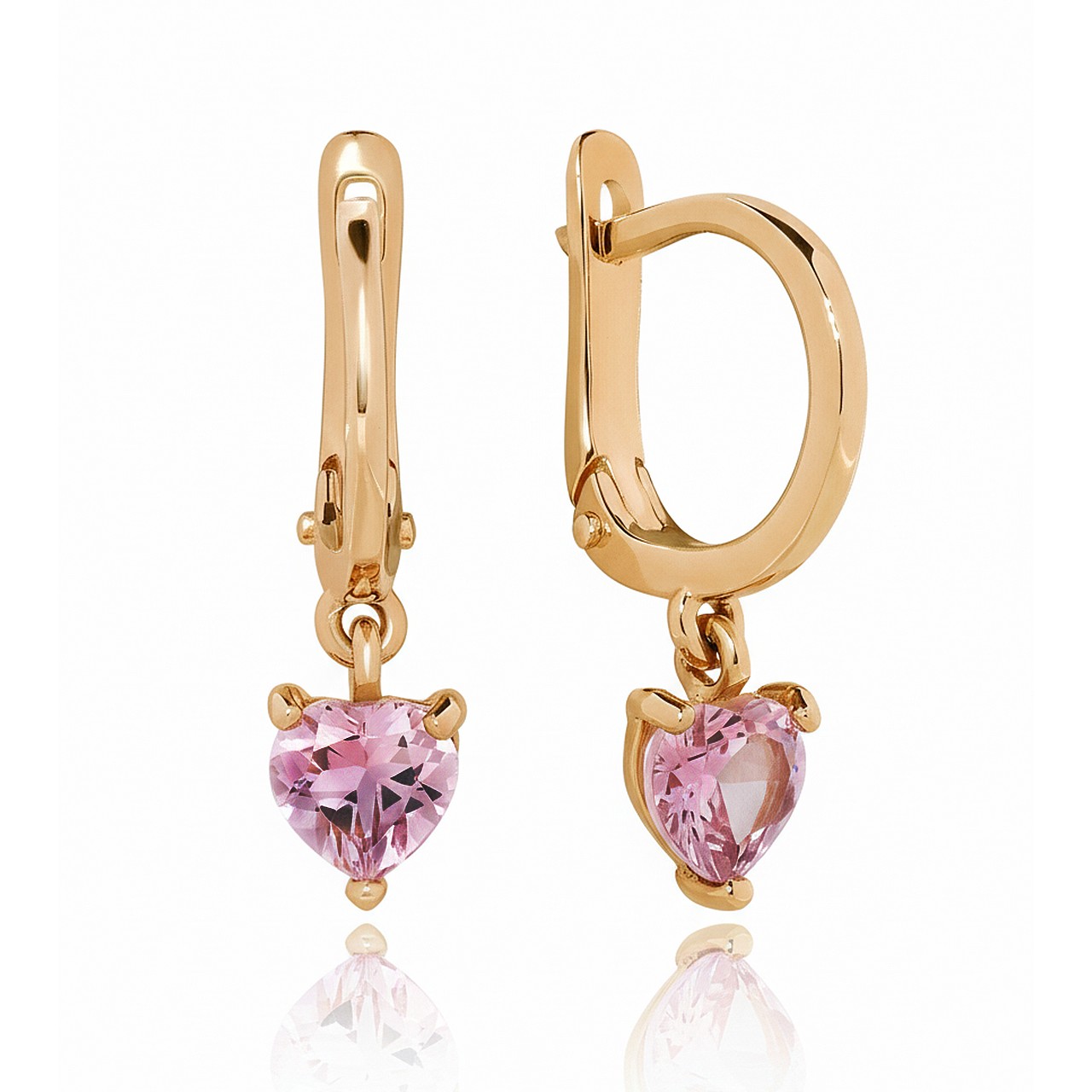 Серьги. Морганит. Арт.2324Наномо из золота 585 пробы