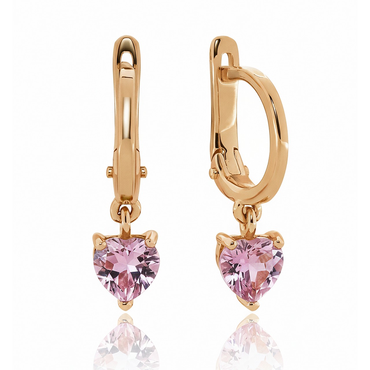 Серьги. Морганит. Арт.2324Наномо из золота 585 пробы