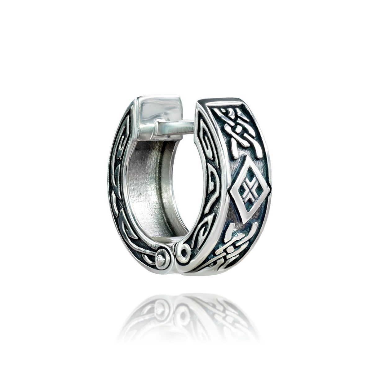Серьга. Женские серебряные серьги. Арт.2415_ из золота 585 пробы