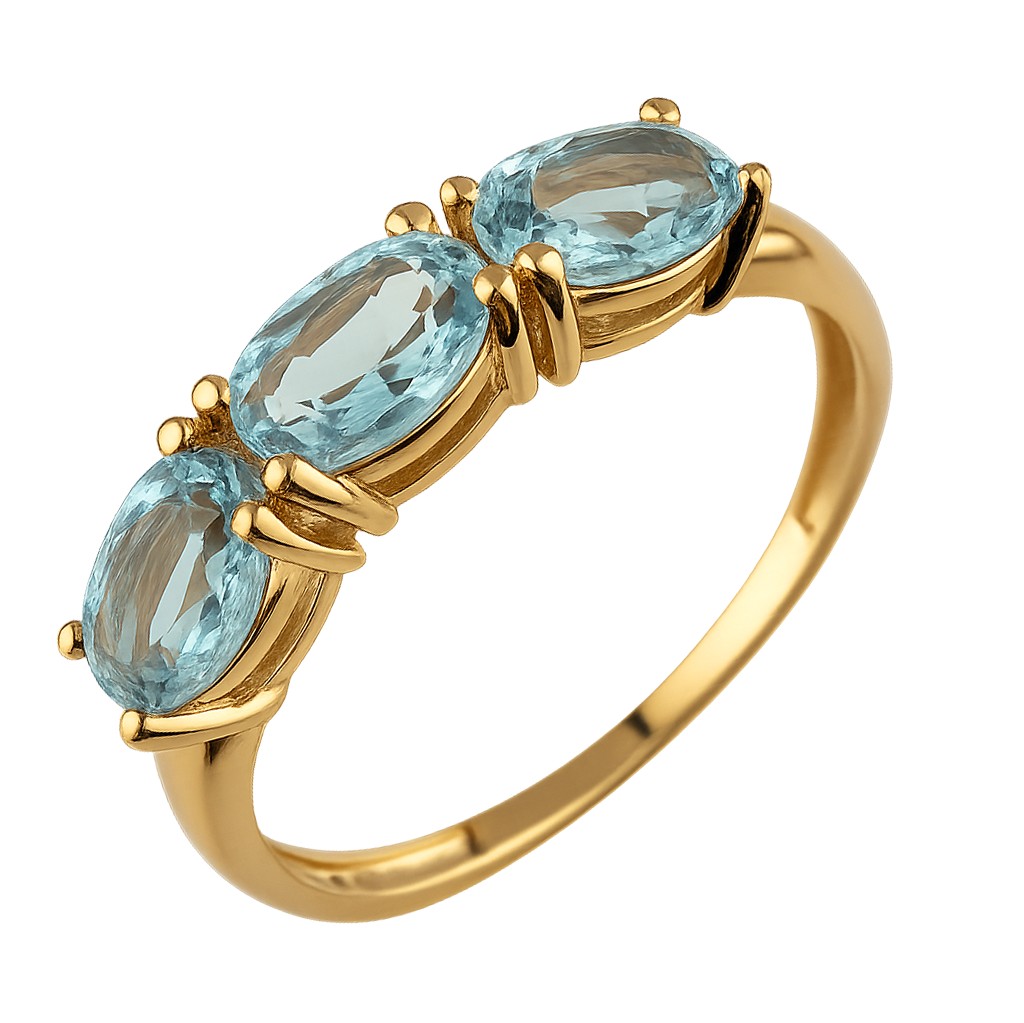 Кольцо. Голубой топаз. Арт.2502Т из золота 585 пробы