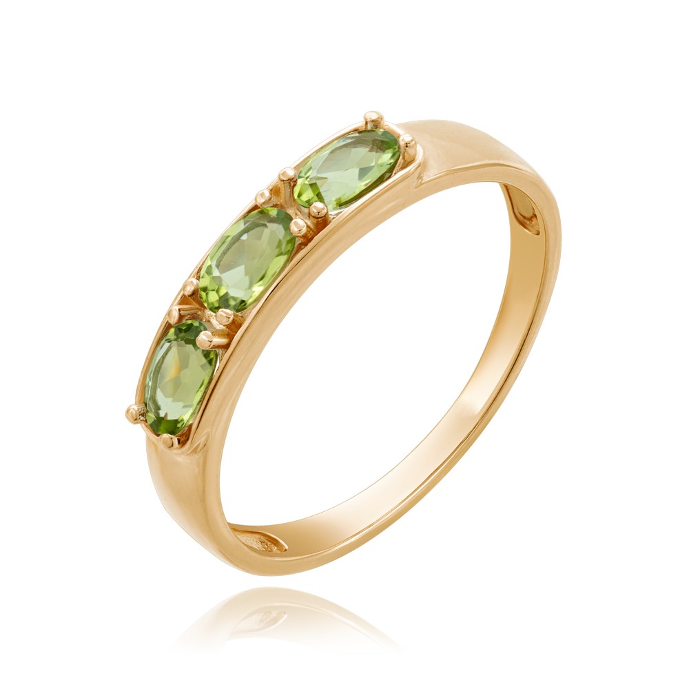 Кольцо. Хризолит. Арт.2503Х из золота 585 пробы