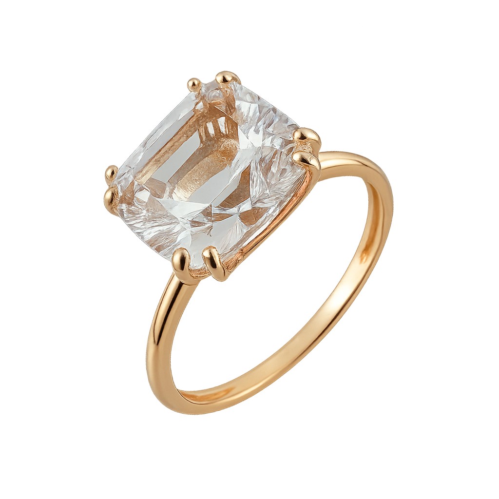 Кольцо. Горный хрусталь. Арт.2531Гх из золота 585 пробы