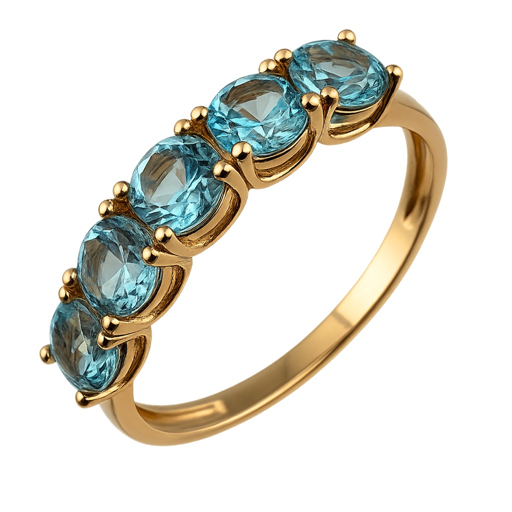 Кольцо. Голубой топаз. Арт.2532Т из золота 585 пробы