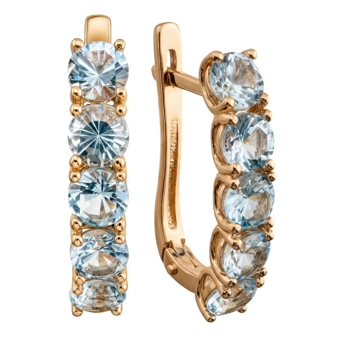 Серьги. Голубой топаз. Арт.2532Т из золота 585 пробы