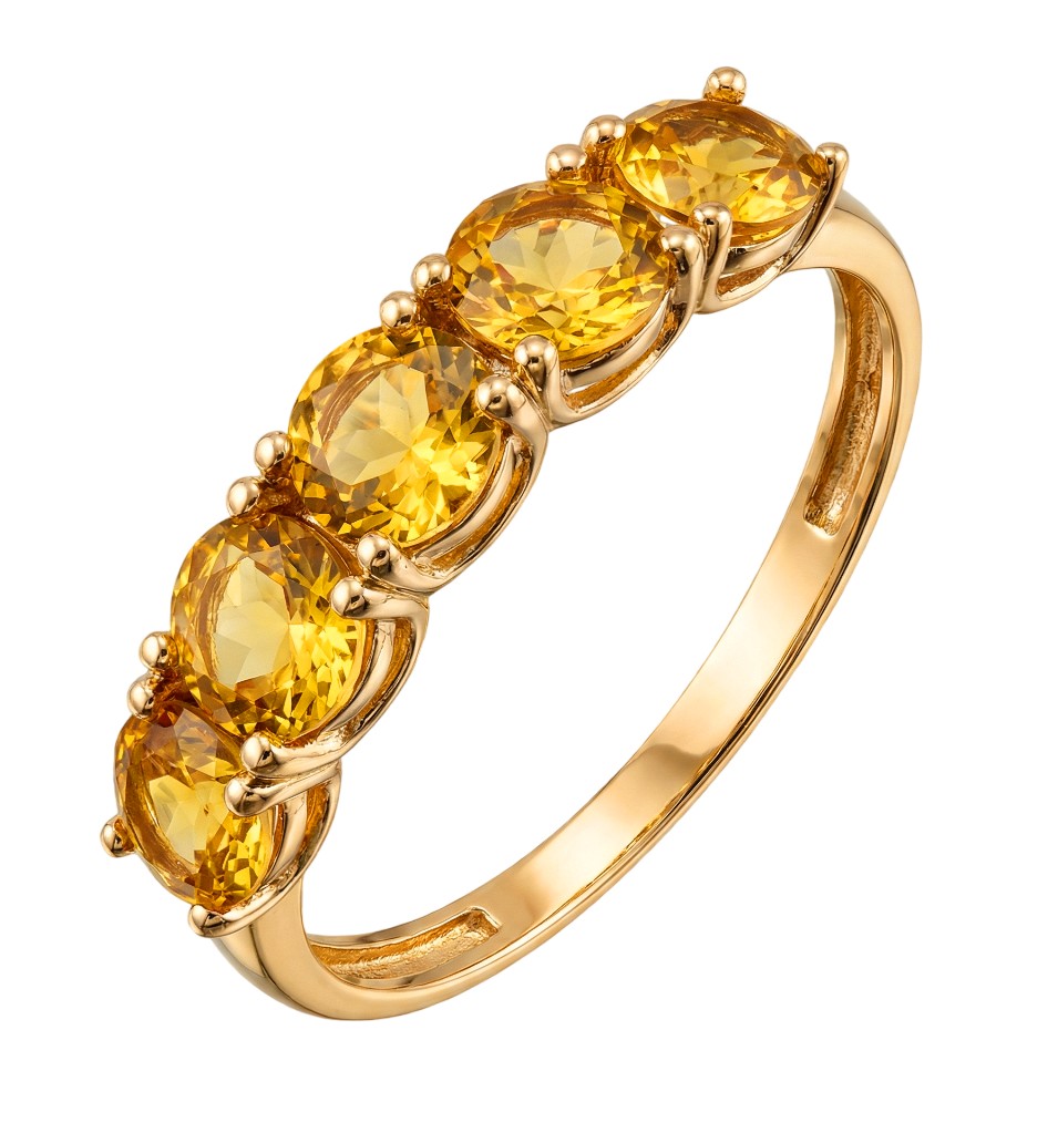 Кольцо. Цитрин. Арт.2532Ц из золота 585 пробы