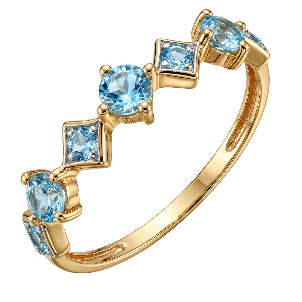 Кольцо. Голубой топаз. Арт.2533Т из золота 585 пробы