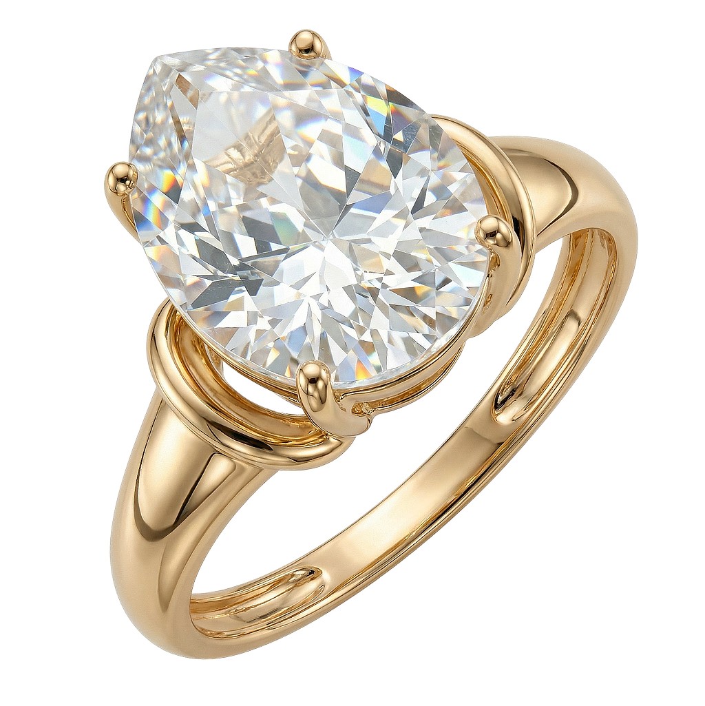 Кольцо. Горный хрусталь. Арт.2536Гх из золота 585 пробы