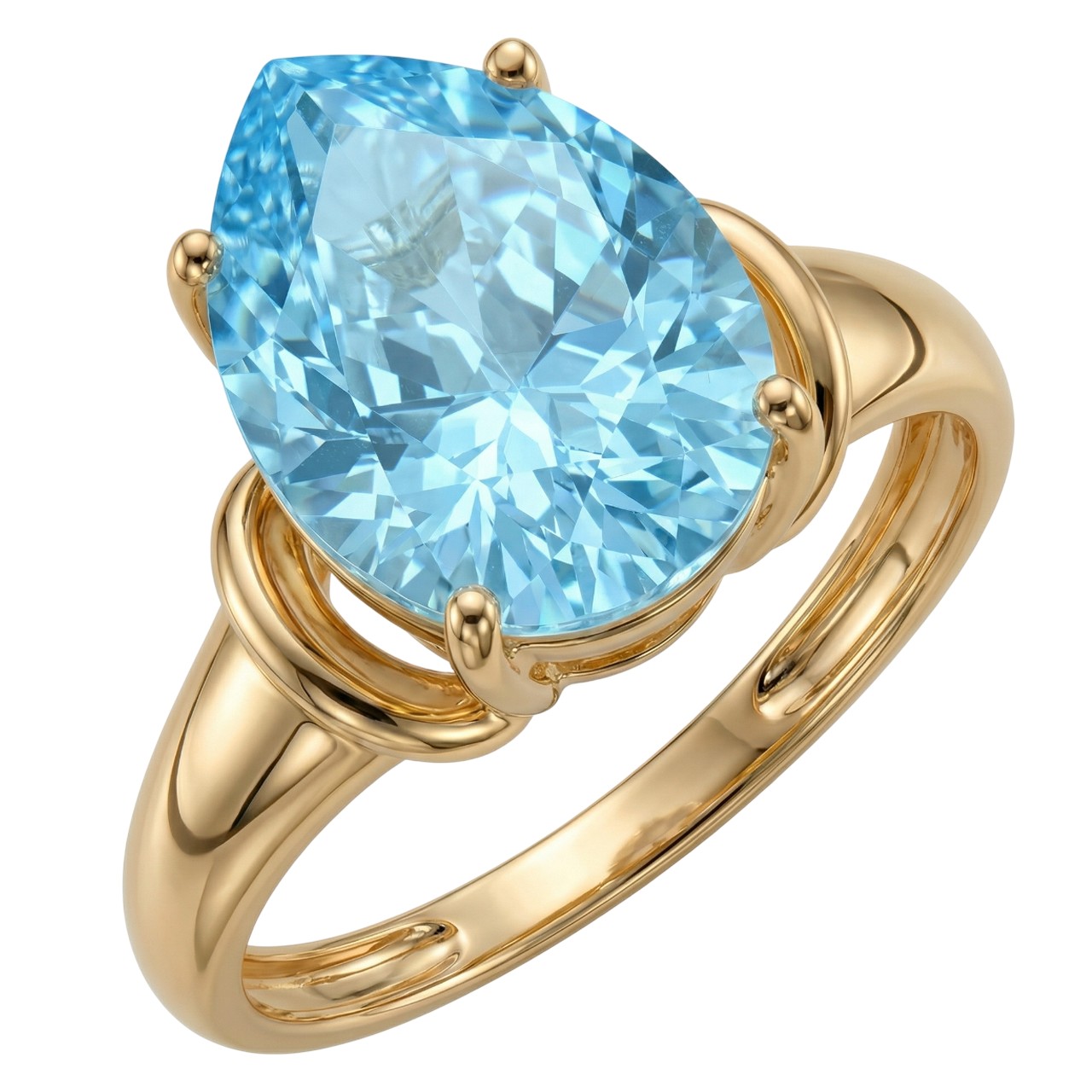 Кольцо. Голубой топаз. Арт.2536Т из золота 585 пробы