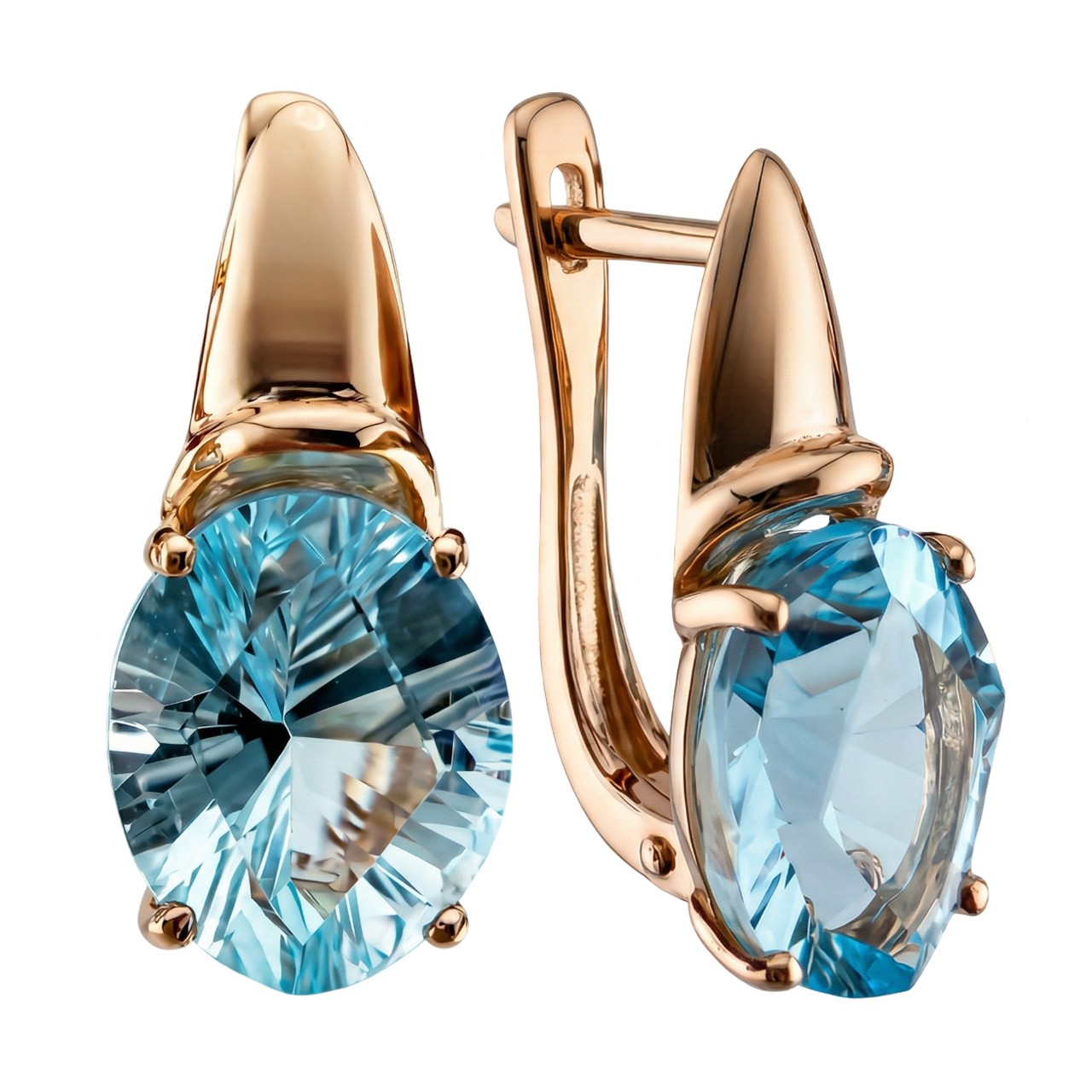 Серьги. Голубой топаз. Арт.2536Т из золота 585 пробы
