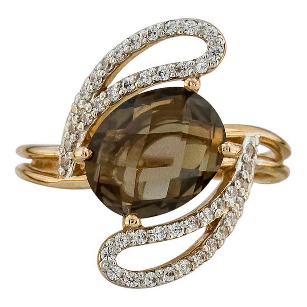 Кольцо. Раухтопаз. Арт.512РКц из золота 585 пробы