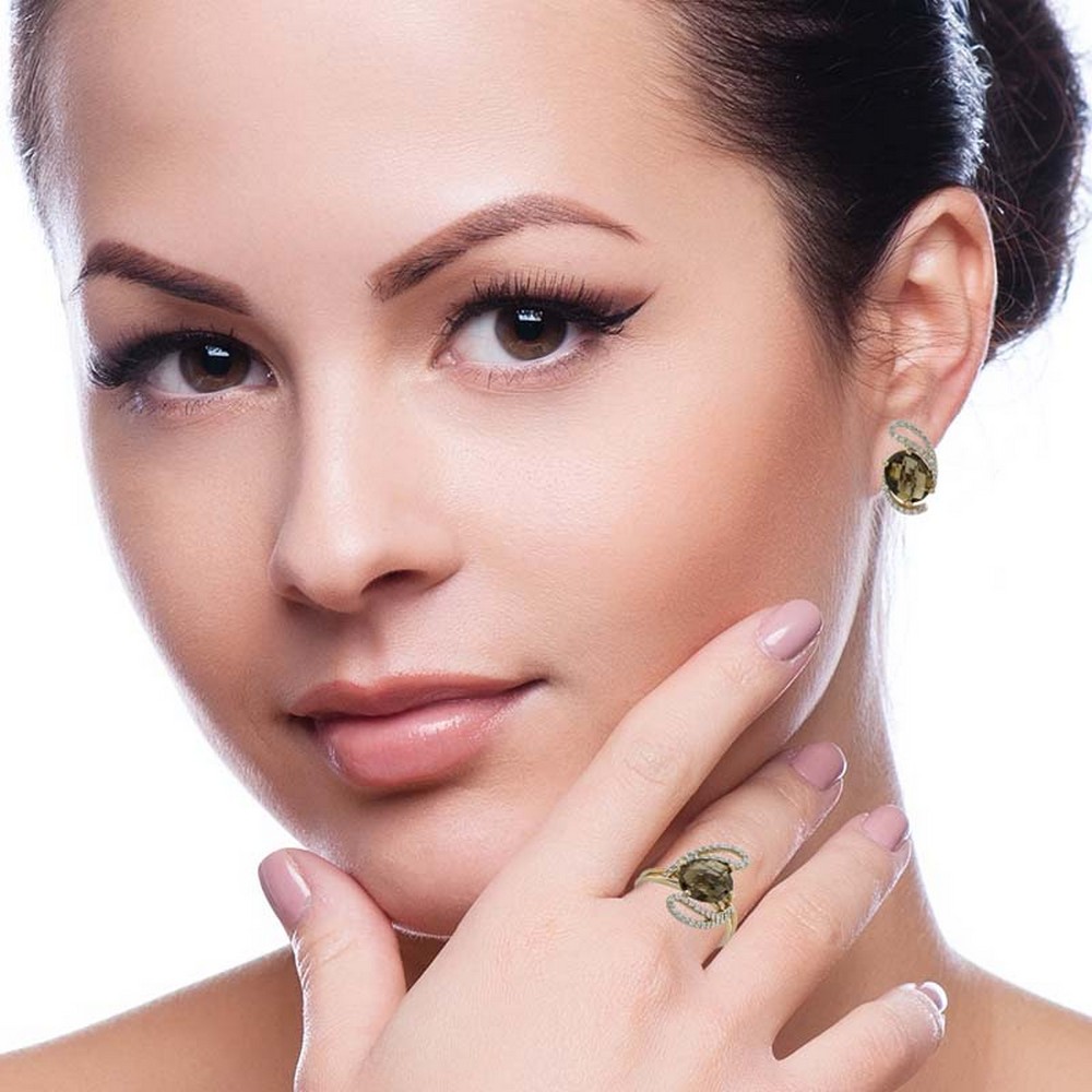 Кольцо. Раухтопаз. Арт.512РКц из золота 585 пробы