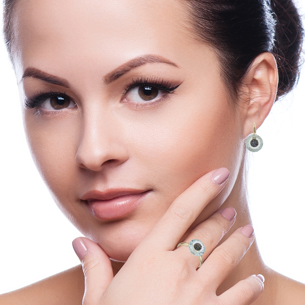 Серьги. Голубой топаз. Арт.523ТКцс из золота 585 пробы