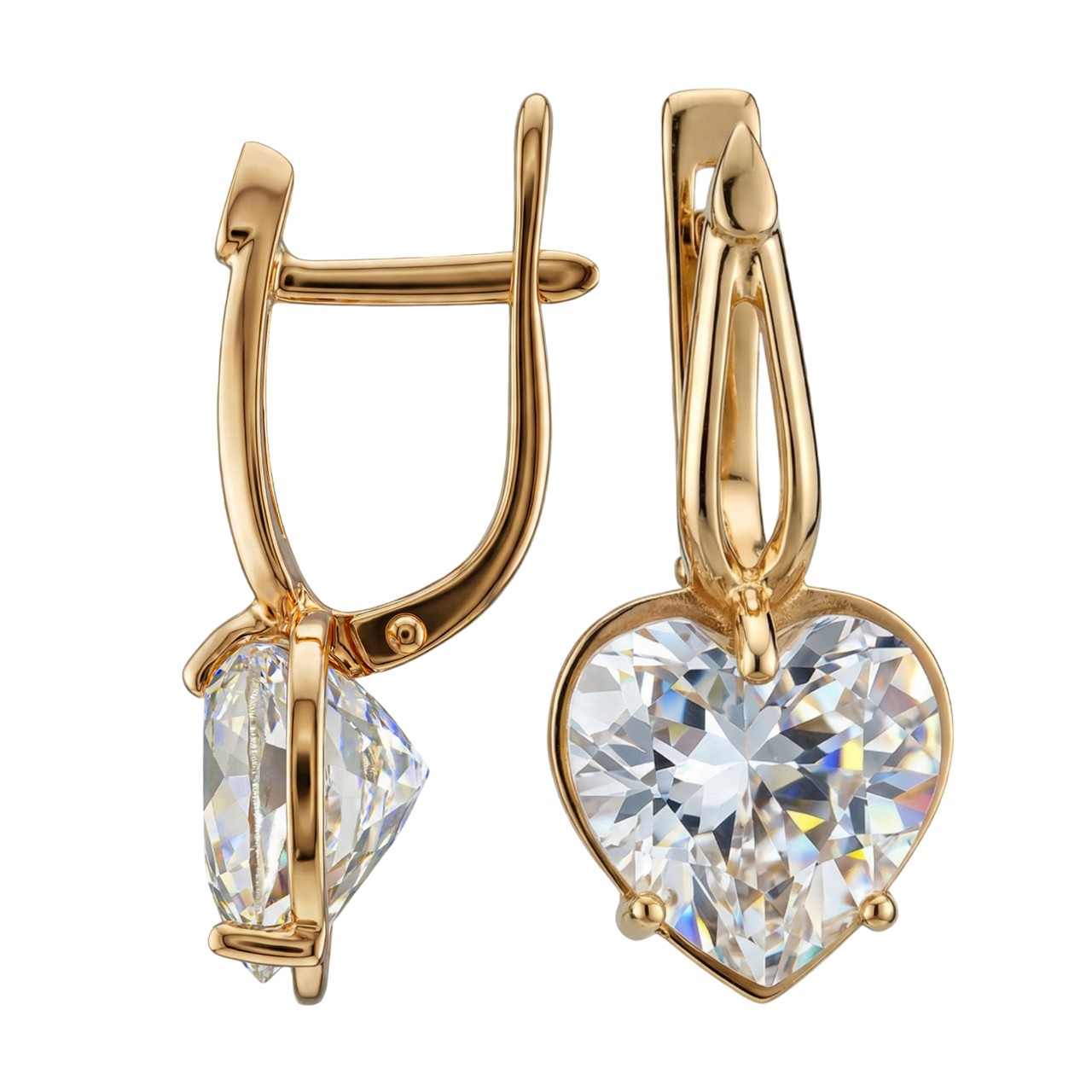 Серьги. Горный хрусталь. Арт.558Гх из золота 585 пробы