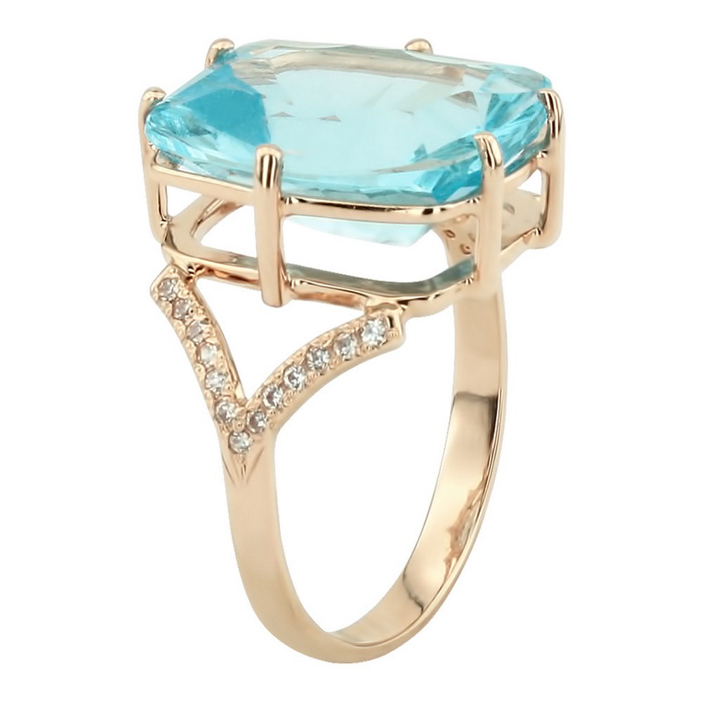 Кольцо. Голубой топаз. Арт.569ТКц из золота 585 пробы