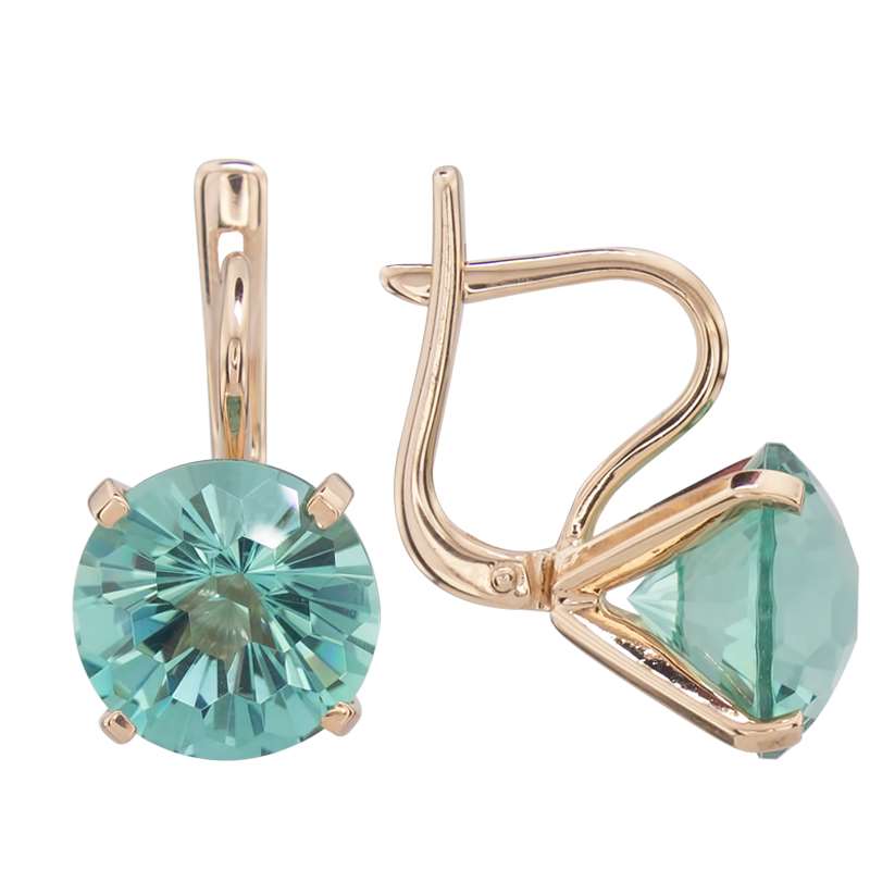 Серьги. Кварц. Арт.597Ква из золота 585 пробы