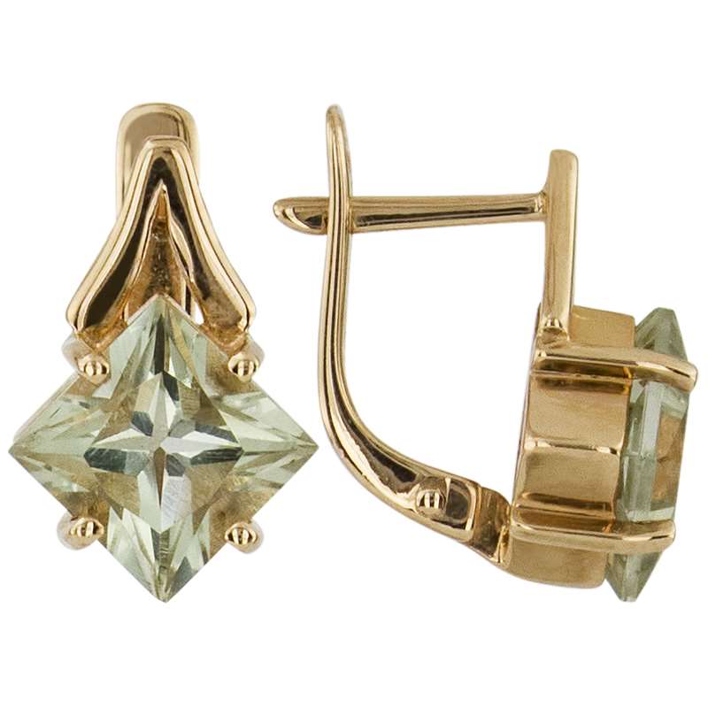 Серьги. Аметист. Арт.631Аз из золота 585 пробы