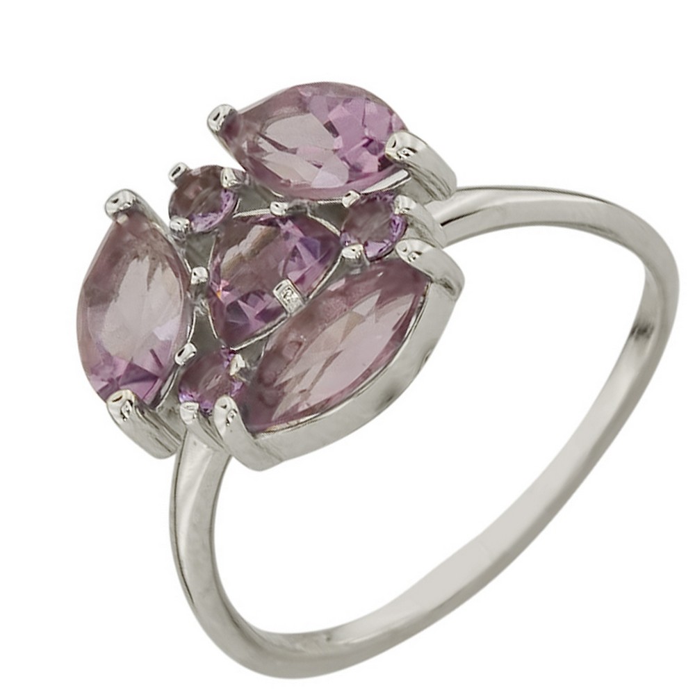 Кольцо. Аметист. Арт.700А_ из золота 585 пробы