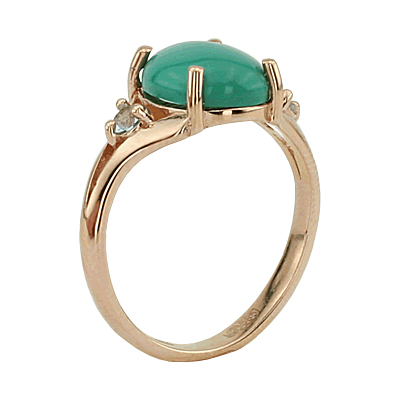 Кольцо. Бирюза. Арт.980БТ из золота 585 пробы