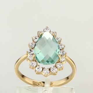 Кольцо. Кварц. Арт.1139КваКц из золота 585 пробы