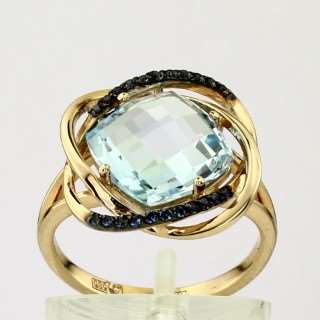 Кольцо. Голубой топаз. Арт.1766ТКц из золота 585 пробы