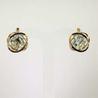 Серьги. Голубой топаз. Арт.1766ТКц из золота 585 пробы